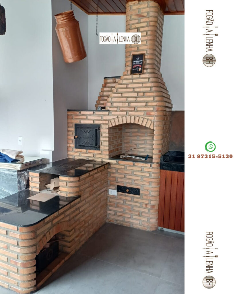 Fogão a Lenha com Forno e Churrasqueira em Nova Lima